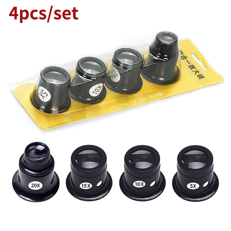 Eye Piece Magnifier - Lot de 4 loupes monoculaires pour