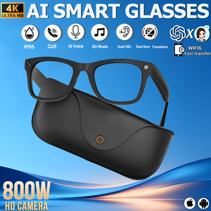 Photography Videography - Lunettes Intelligentes 2026 en Cuir Véritable