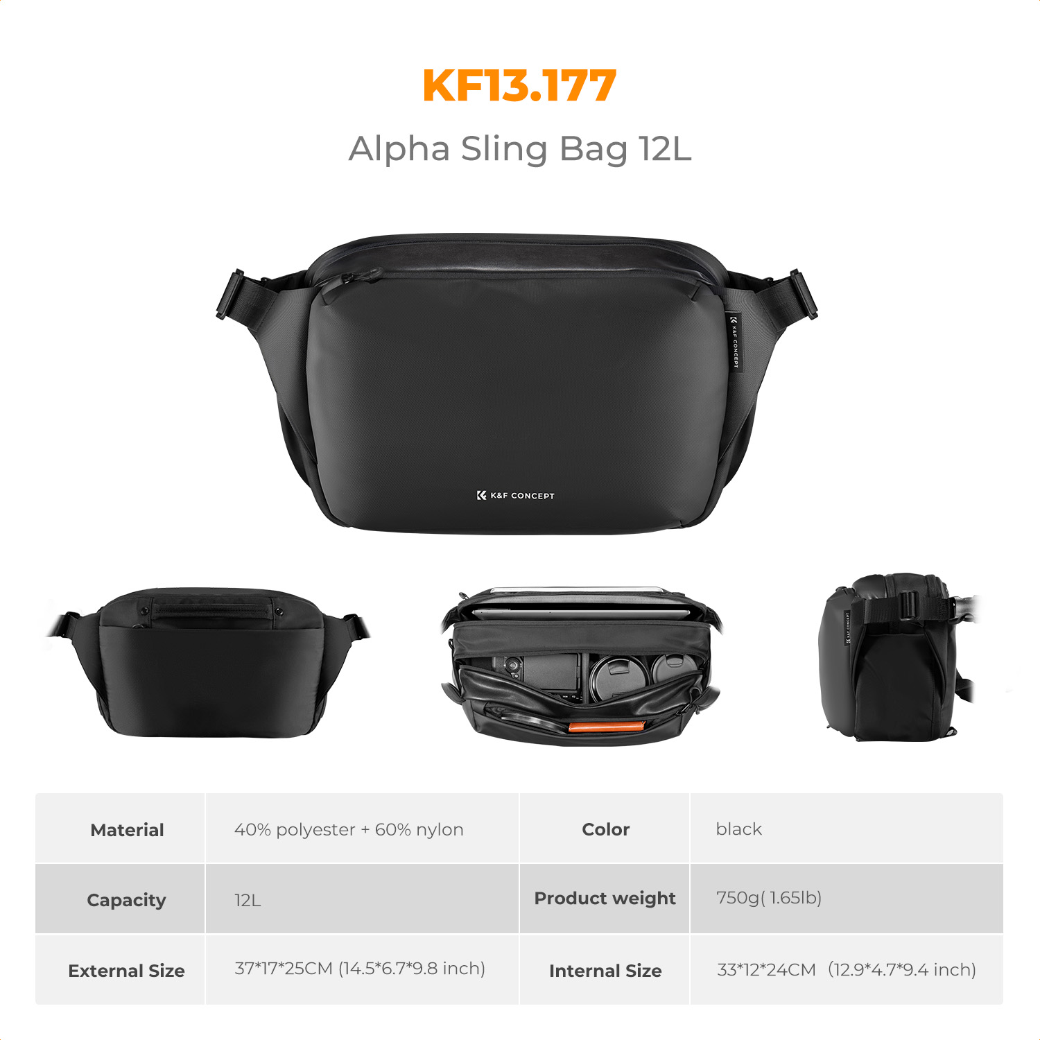 K&F CONCEPT – sac à bandoulièr - Photography Camera avis et prix